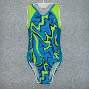 GK Blue Green Swirl Leotard NoTag